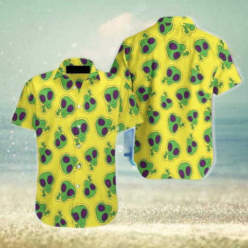 Alien Face Patch Hawaiian Shirt