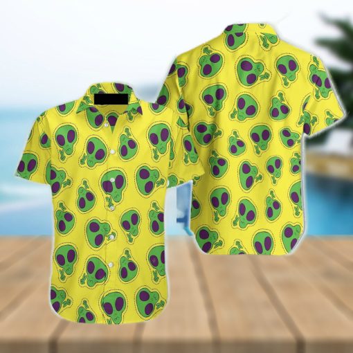 Alien Face Patch Hawaiian Shirt