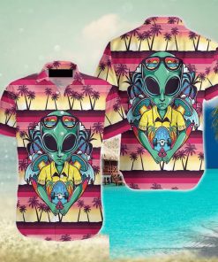 Alien With Skate Shirt Beach Summer hawaiian shirt