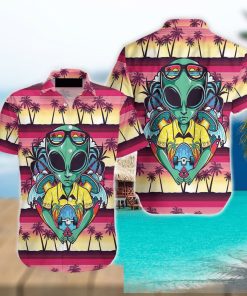 Alien With Skate Shirt Beach Summer hawaiian shirt