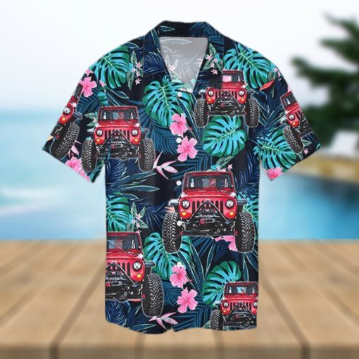 Aloha Jeep Tropical Leaf Unisex Hawaiian Shirts