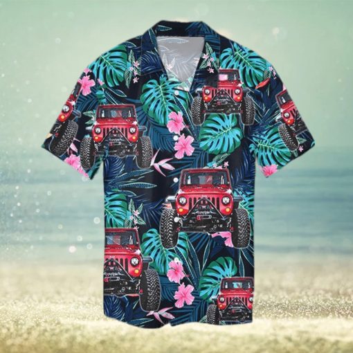 Aloha Jeep Tropical Leaf Unisex Hawaiian Shirts