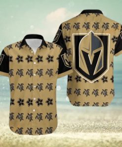 Aloha NHL Vegas Golden Knights Funny Hawaiian Shirt Turtle And Flower Pattern