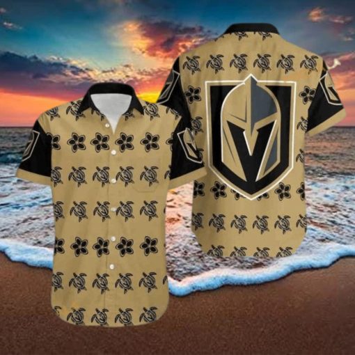 Aloha NHL Vegas Golden Knights Funny Hawaiian Shirt Turtle And Flower Pattern