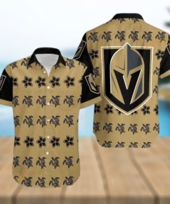 Aloha NHL Vegas Golden Knights Funny Hawaiian Shirt Turtle And Flower Pattern