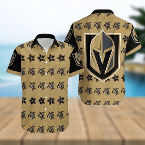 Aloha NHL Vegas Golden Knights Funny Hawaiian Shirt Turtle And Flower Pattern