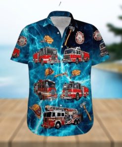 Amazing Firefighter Blue Hawaiian Shirt