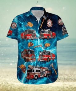 Amazing Firefighter Blue Hawaiian Shirt