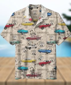 Amazing Vintage Muscle Car On Route Hawaiian Shirts