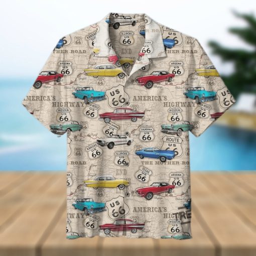 Amazing Vintage Muscle Car On Route Hawaiian Shirts