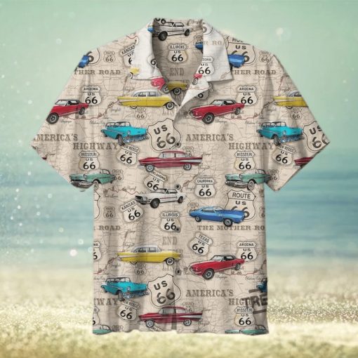 Amazing Vintage Muscle Car On Route Hawaiian Shirts