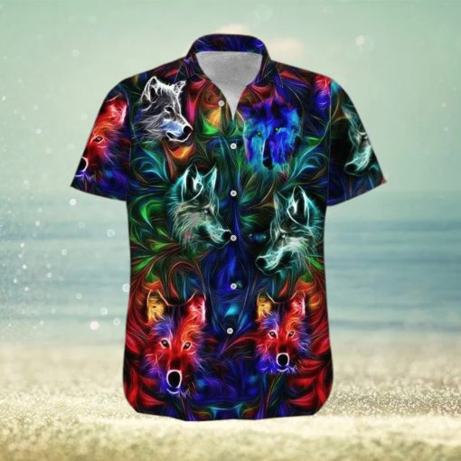 Amazing Wolf Neon Hawaiian Shirt