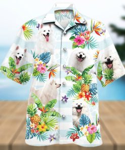 American Eskimo Dog Tropical Flower Hawaiian Shirt