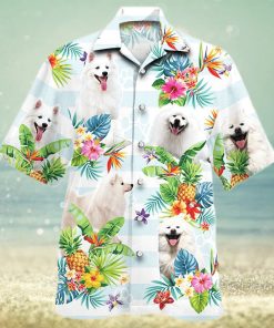 American Eskimo Dog Tropical Flower Hawaiian Shirt