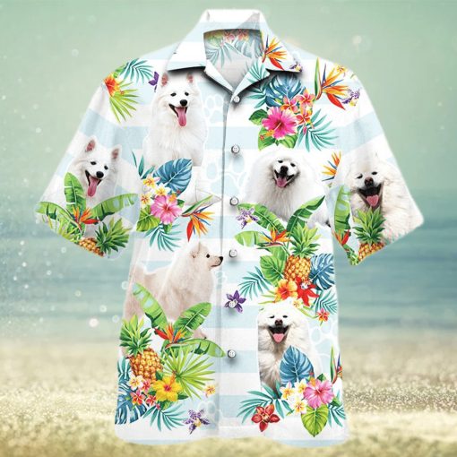 American Eskimo Dog Tropical Flower Hawaiian Shirt