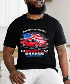 An American Original Muscle Garage own the road American flag shirt