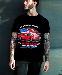 An American Original Muscle Garage own the road American flag shirt