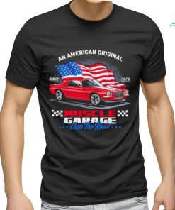 An American Original Muscle Garage own the road American flag shirt