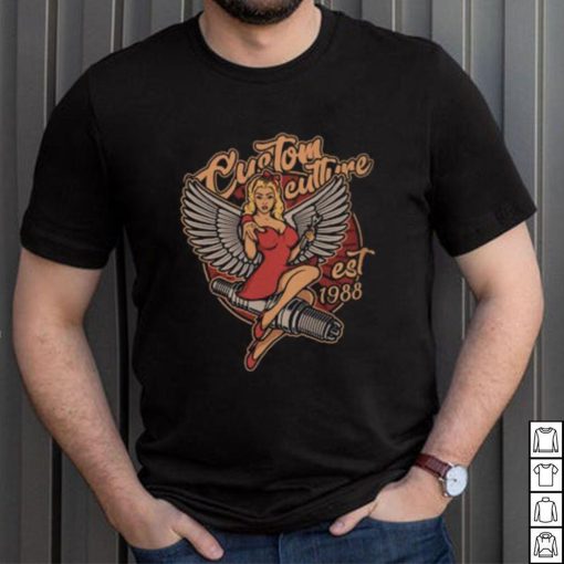 Angel pin up girl Organic Unisex Crewneck T shirt