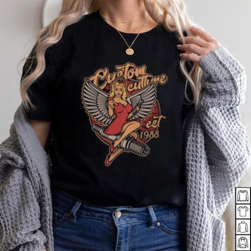 Angel pin up girl Organic Unisex Crewneck T shirt