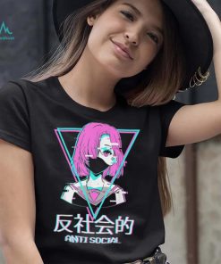 Antisocial Vaporwave Anime Girl Japanese Aesthetic T Shirt