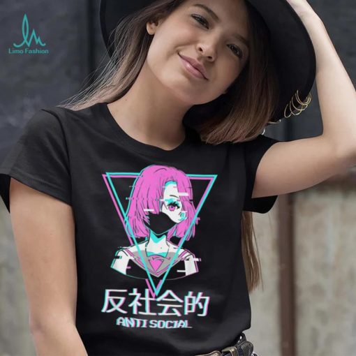 Antisocial Vaporwave Anime Girl Japanese Aesthetic T Shirt