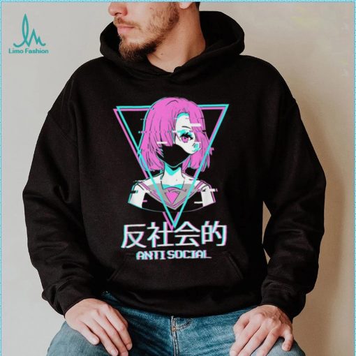 Antisocial Vaporwave Anime Girl Japanese Aesthetic T Shirt