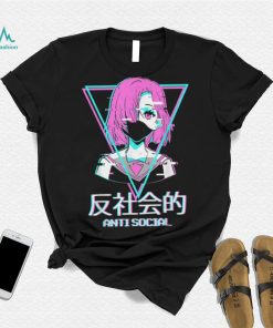 Antisocial Vaporwave Anime Girl Japanese Aesthetic T Shirt