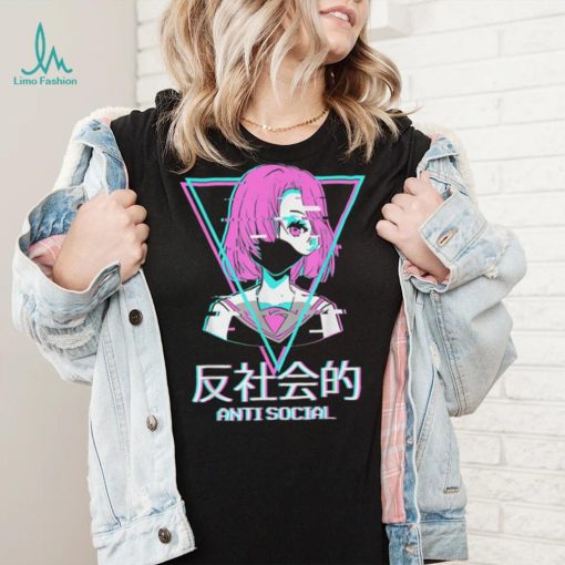 Antisocial Vaporwave Anime Girl Japanese Aesthetic T Shirt