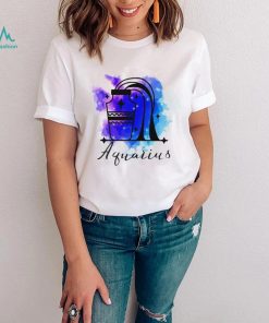 Aquarius Zodiac Watercolor Logo 2023 T Shirt