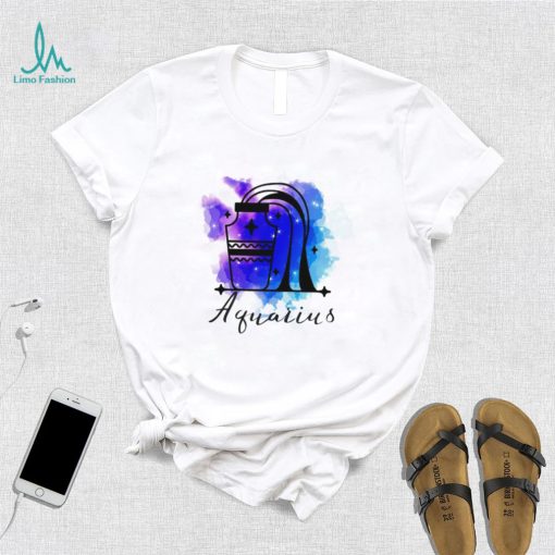 Aquarius Zodiac Watercolor Logo 2023 T Shirt