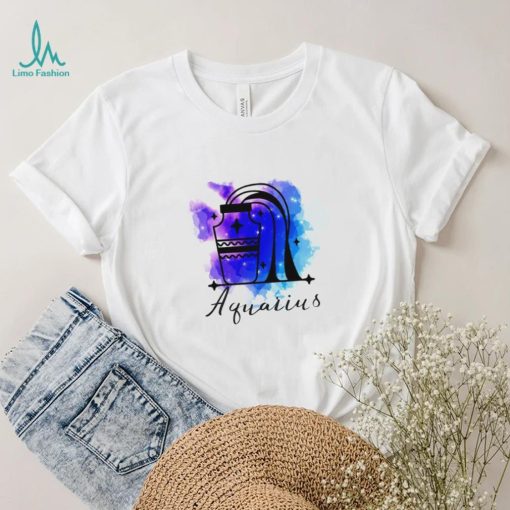 Aquarius Zodiac Watercolor Logo 2023 T Shirt