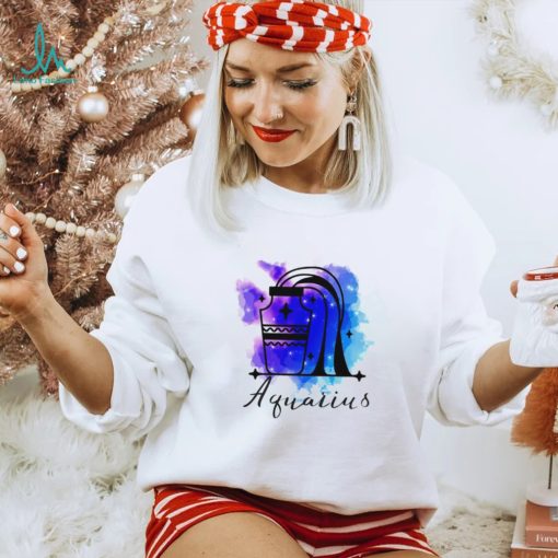 Aquarius Zodiac Watercolor Logo 2023 T Shirt