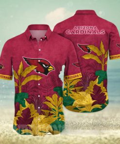 Arizona Cardinals NFL And Flowers Short Sleeves Hawaiian Shirt