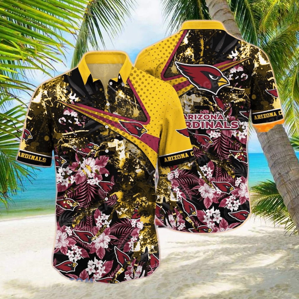 Arizona Cardinals Surfboard Pattern Custom Name Hawaiian Shirt - Limotees