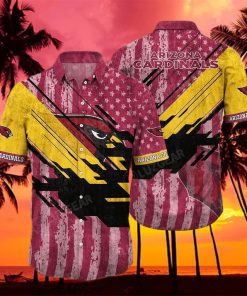 Arizona Cardinals Nfl Football Hawaiian Shirt  American Flag Print This Summer Best Gift For Fans  Arizona Cardinals Gifts – Family Gift Ideas That Everyone Will Enjoy