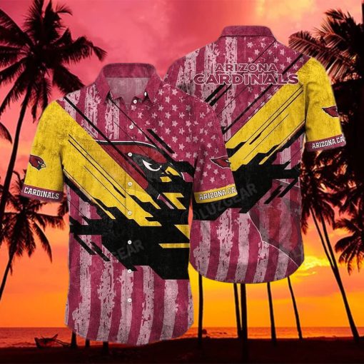 Arizona Cardinals Nfl Football Hawaiian Shirt  American Flag Print This Summer Best Gift For Fans  Arizona Cardinals Gifts – Family Gift Ideas That Everyone Will Enjoy