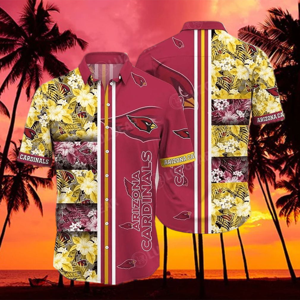 Arizona Cardinals Nfl Graphic Tropical Patterns Hawaiian Shirt 3D