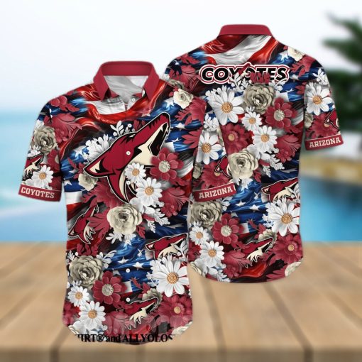 Arizona Coyotes NHL Independence Day Full Print 3D Hawaiian Shirt
