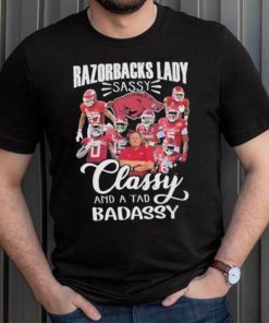 Arkansas Razorbacks football lady sassy classy and a tad badassy 2023 shirt