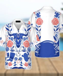 Artistic Longhorn Skull Texas Hawaiian Shirt