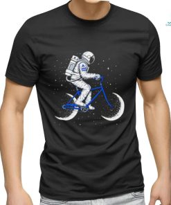 Astronaut riding bike Moon cycle art shirt
