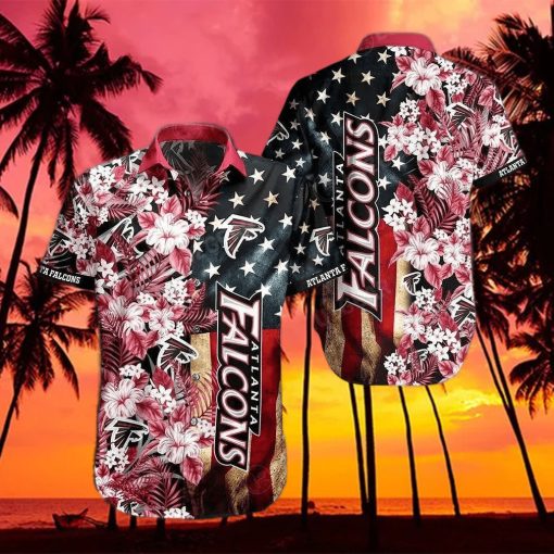 Atlanta Falcons Nfl Graphic Us Flag Flower Hawaiian Shirt New Trends Summer Gift Best Ever Fans – Family Gift Ideas That Everyone Will Enjoy