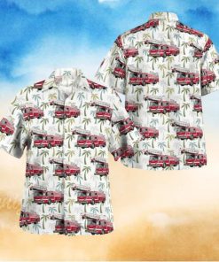 Aurora Fire Department Illinois Tropical Style AOP Print Shirt Sleeve Hawaiian Shirt