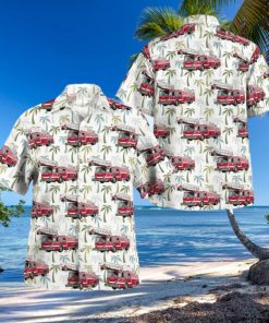 Aurora Fire Department Illinois Tropical Style AOP Print Shirt Sleeve Hawaiian Shirt