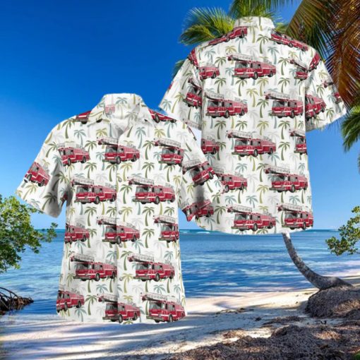 Aurora Fire Department Illinois Tropical Style AOP Print Shirt Sleeve Hawaiian Shirt