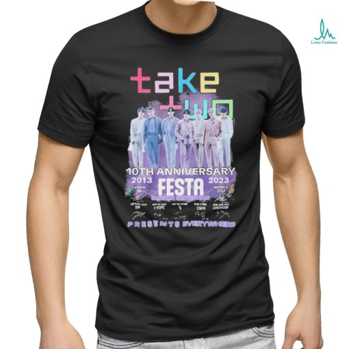 BTS Take Two 10th Anniversary 2013 – 2023 Festa Presents Everywhere Signatures Shirt