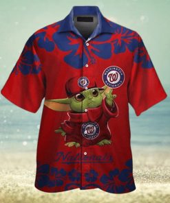 Baby Yoda Star Wars Loves MLB Washington Nationals Hawaiian Shirt Gift For Beach Trip