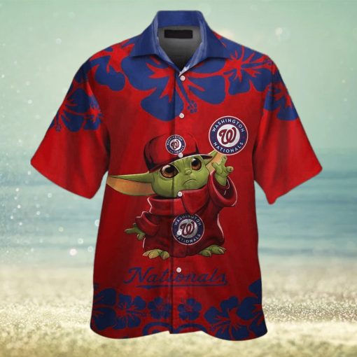 Baby Yoda Star Wars Loves MLB Washington Nationals Hawaiian Shirt Gift For Beach Trip