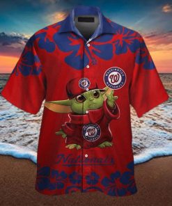 Baby Yoda Star Wars Loves MLB Washington Nationals Hawaiian Shirt Gift For Beach Trip